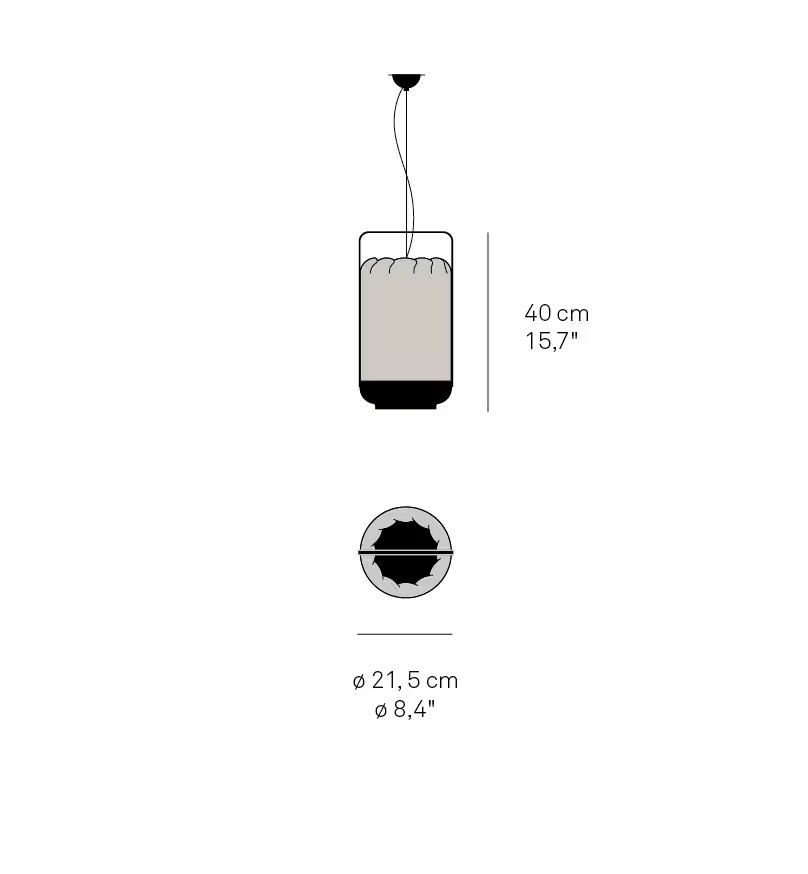 Chou Tall Small Suspension Pendant