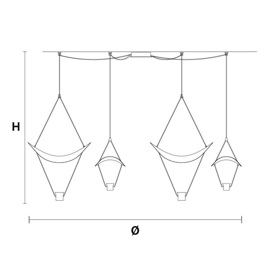 Vollee C2+2 4-Light LED Bar Pendant