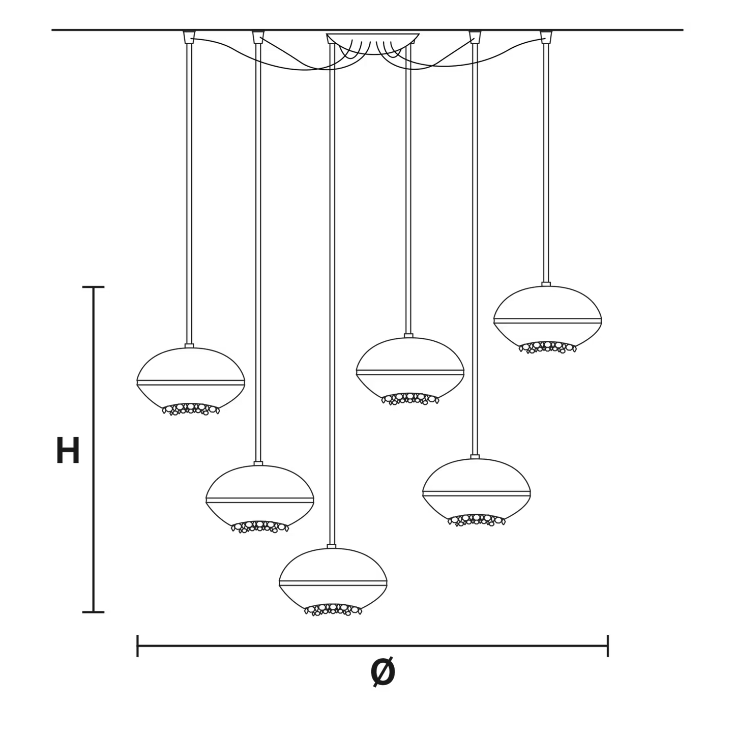 Blink S6 6-Light Pendant