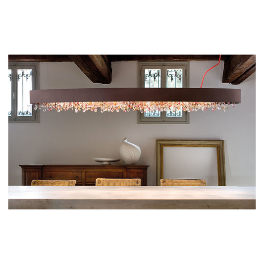 Ola S4 OV 100 Oval LED Pendant with Colored Glass