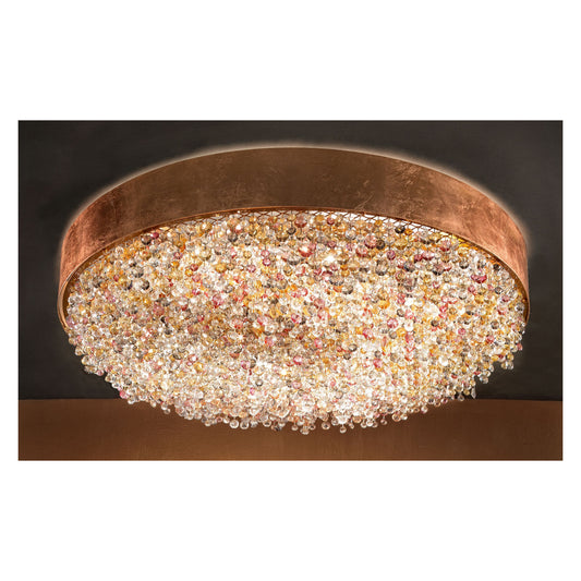 Ola PL6 90 E27 Large Round Ceiling Light with Colored Glass
