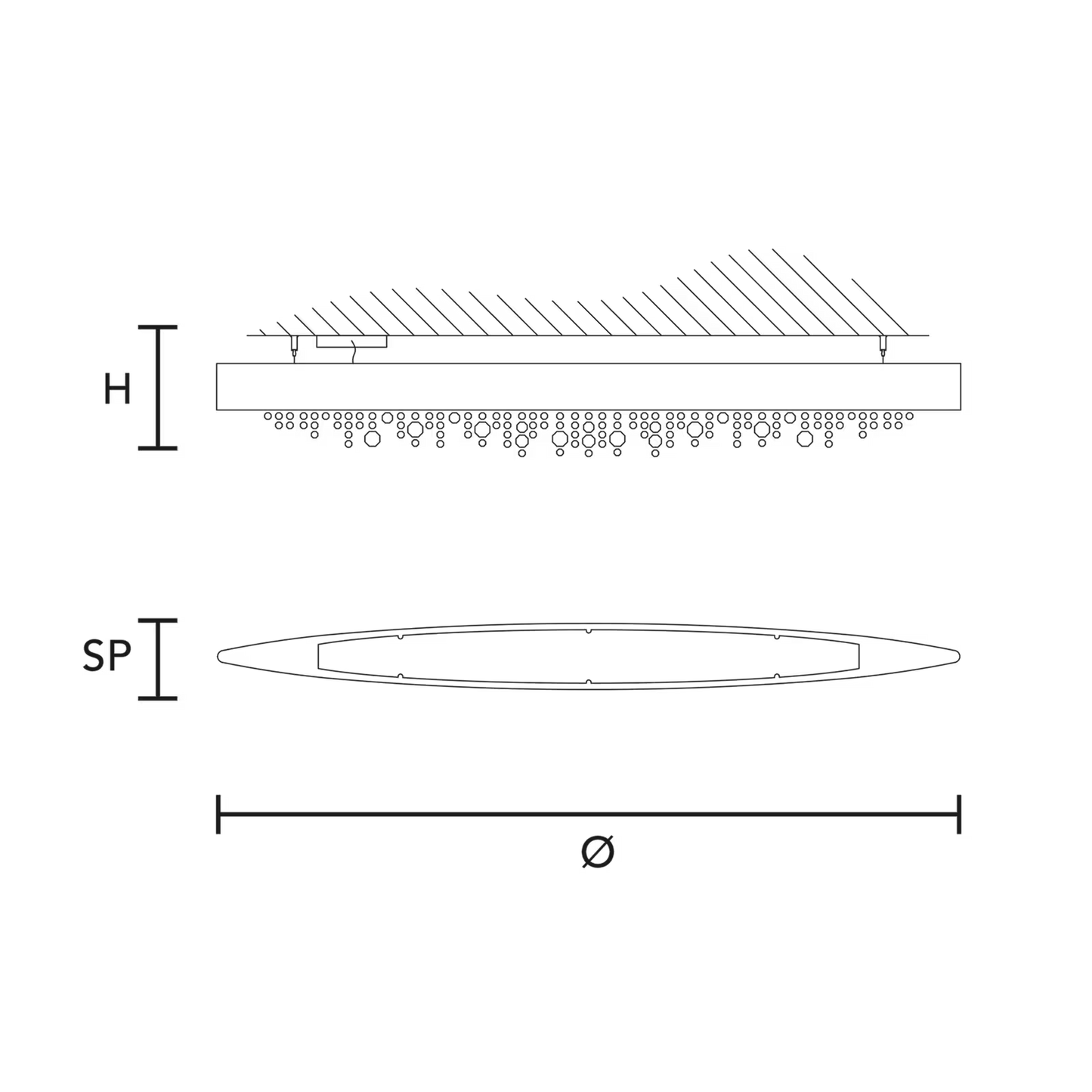 Ola PL4 OV 100 E14 Oval Ceiling Light