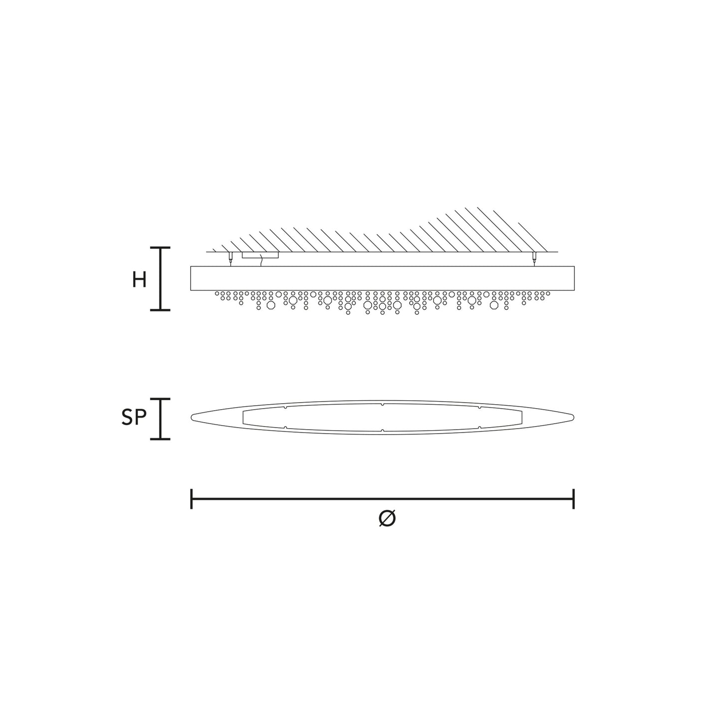 Ola PL4 OV 100 E14 Medium Oval Ceiling Light with Colored Glass