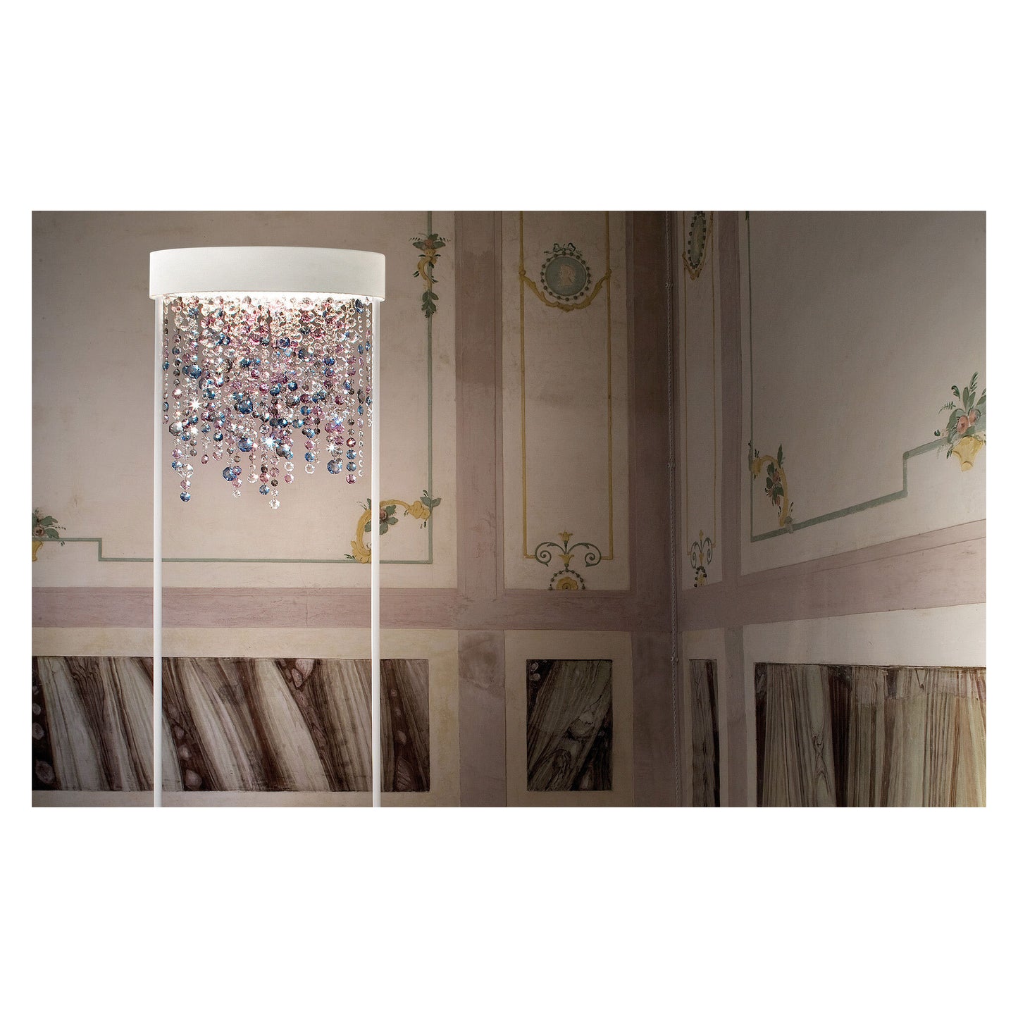 Ola STL2 E27 Floor Lamp with Colored Glass