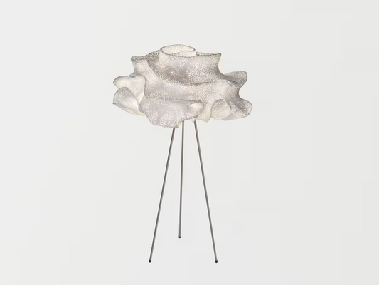 Tati Table Lamp with Textured Organic Shape Steel