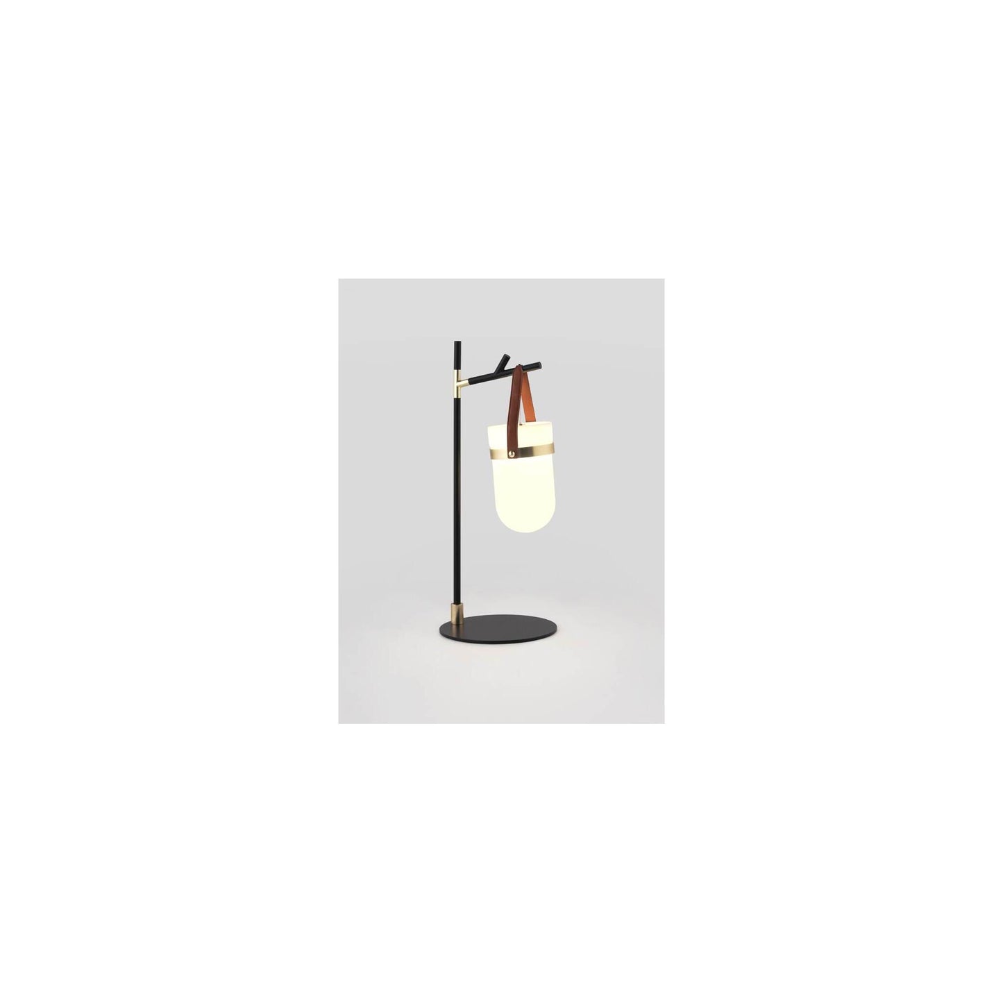 Almon Table Lamp Matt Black Body with Brass Details