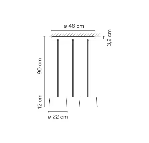Tube Small Triple LED Pendant