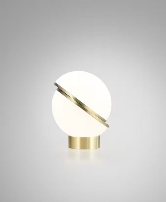 Crescent Table Lamp Brushed Brass with Opal Acrylic