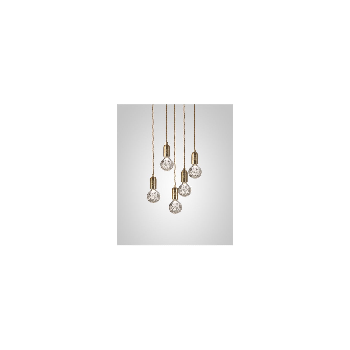 Crystal Bulb 5-Light Clear Glass LED Pendant