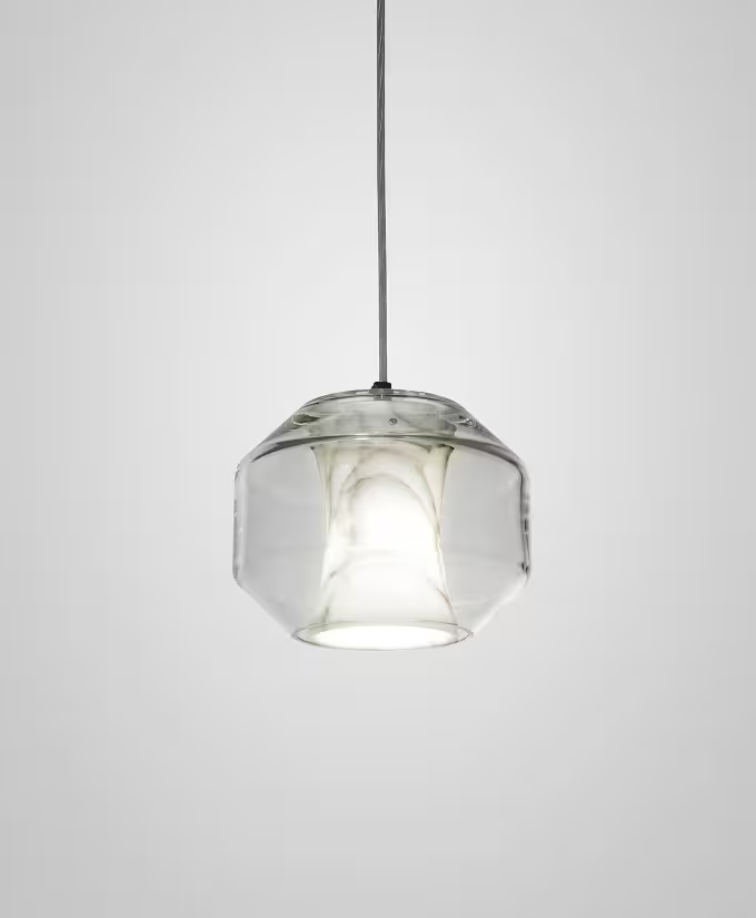 Chamber Single LED Pendant with Carrara Marble