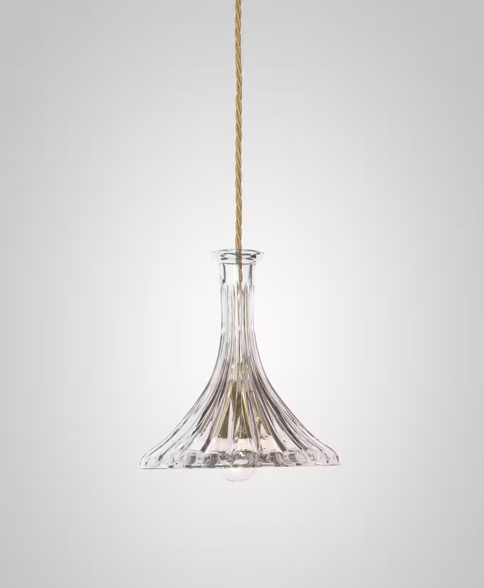 Decanterlight Tulip Straight Single LED Pendant with Lead Crystal
