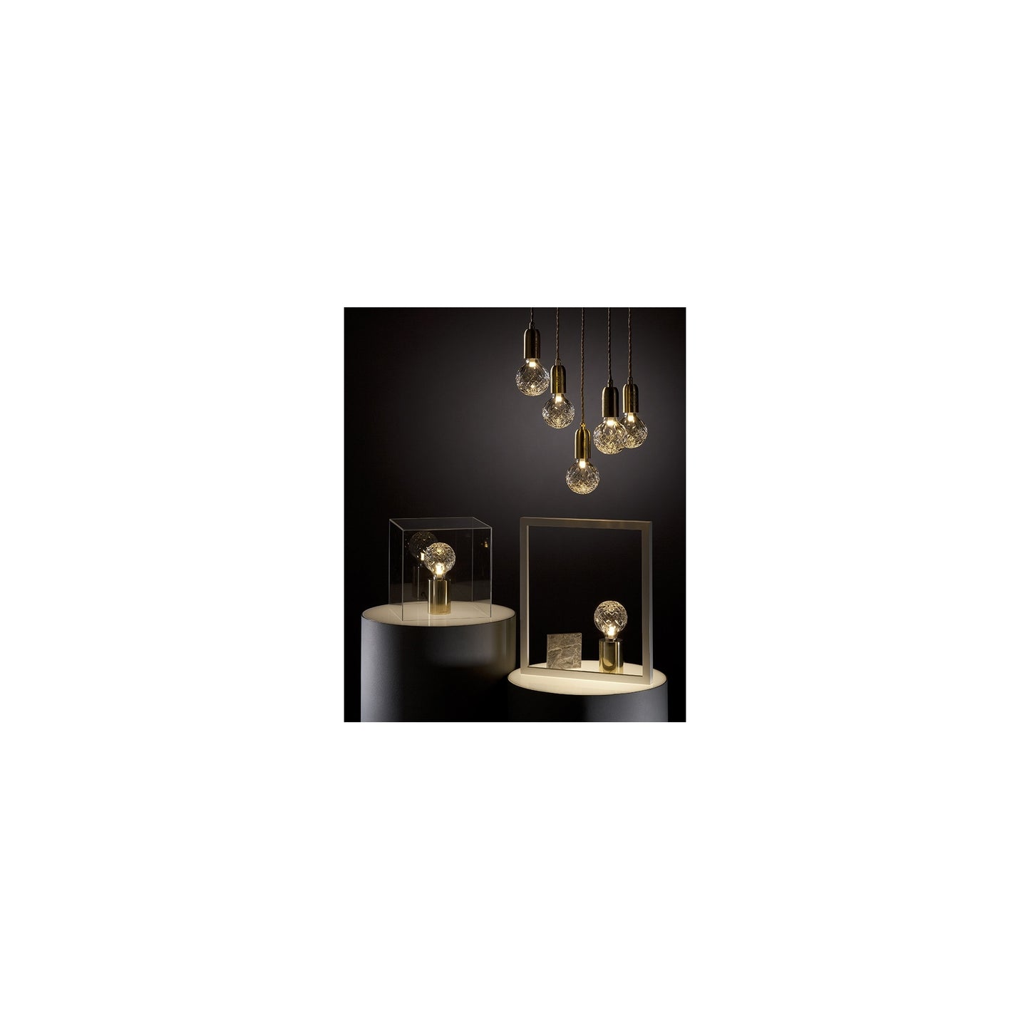 Crystal Bulb Frosted Glass LED Pendant