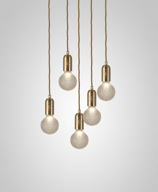 Crystal Bulb 5-Light Frosted Glass LED Pendant
