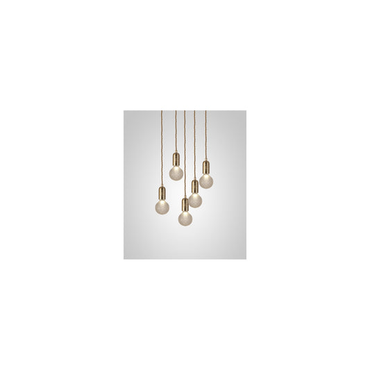 Crystal Bulb 5-Light Frosted Glass LED Pendant