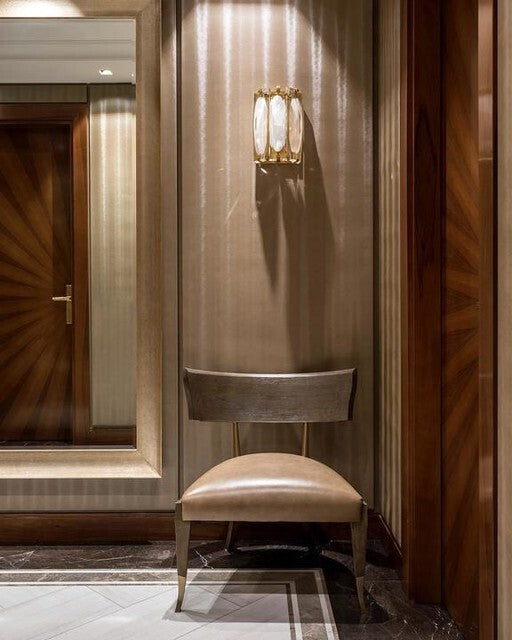 Castle Peak Large Etched Clear Glass Bath Sconce