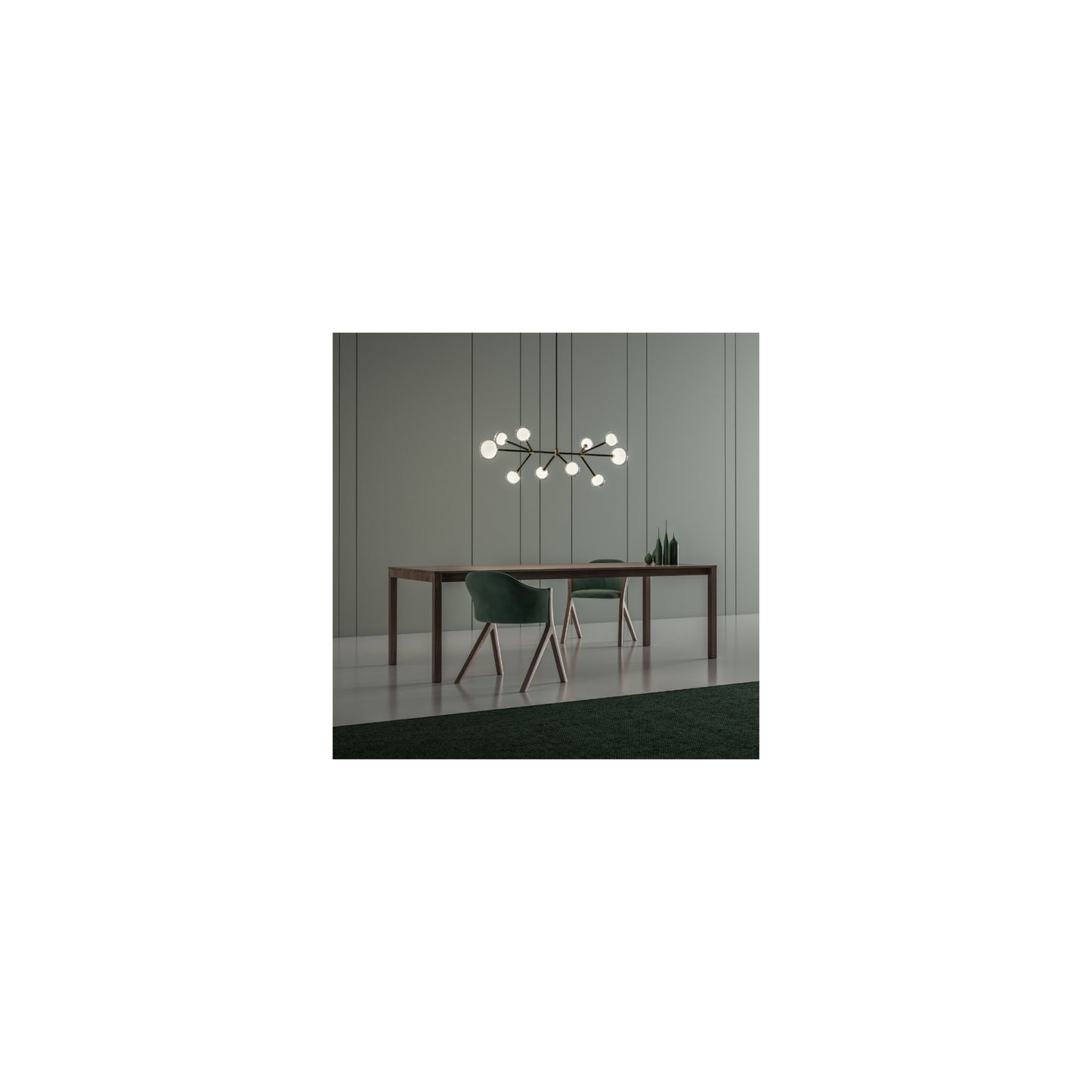 Nabila 10-Light Chandelier Matt Black
