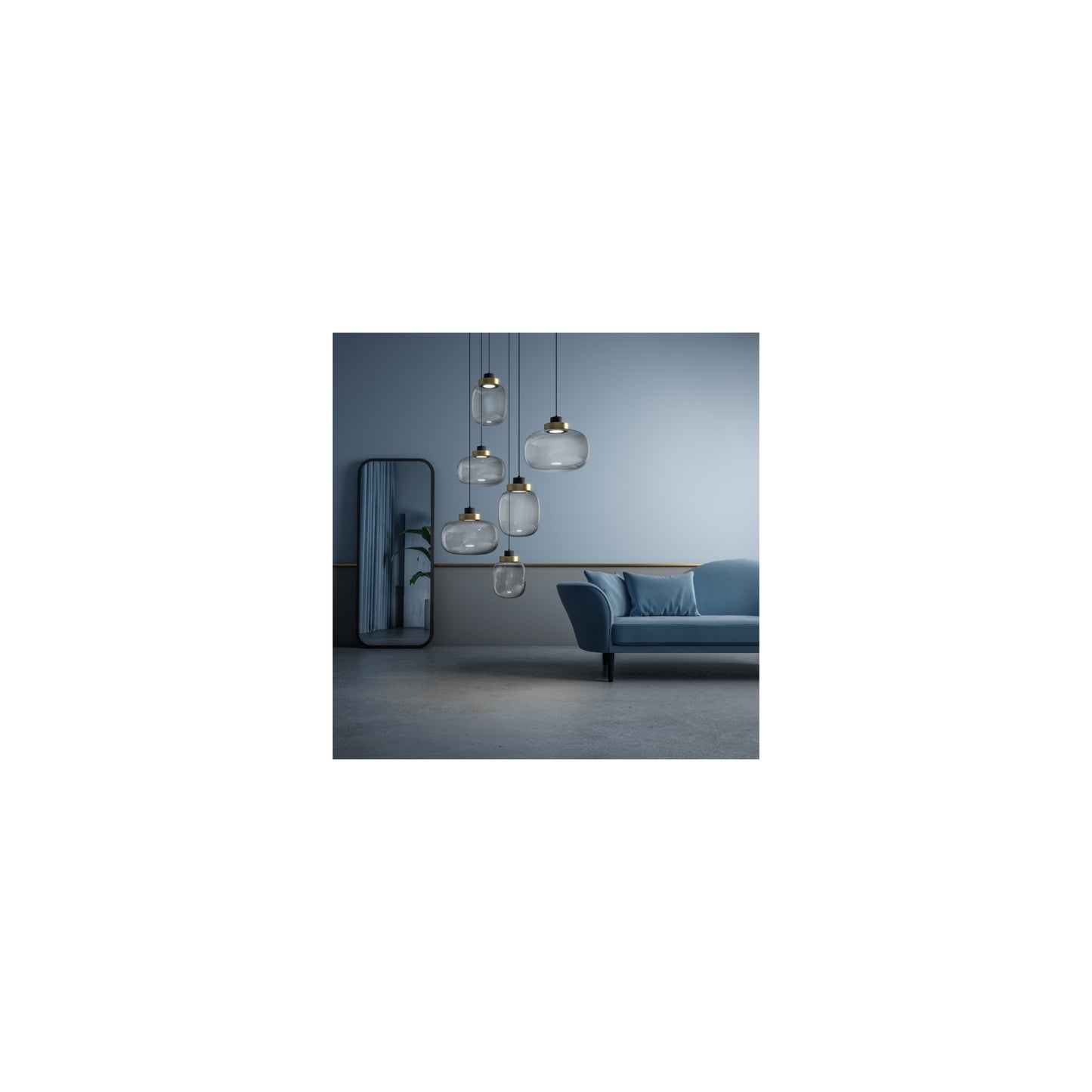 Legier 6-Light LED Pendant with Smoke Glass