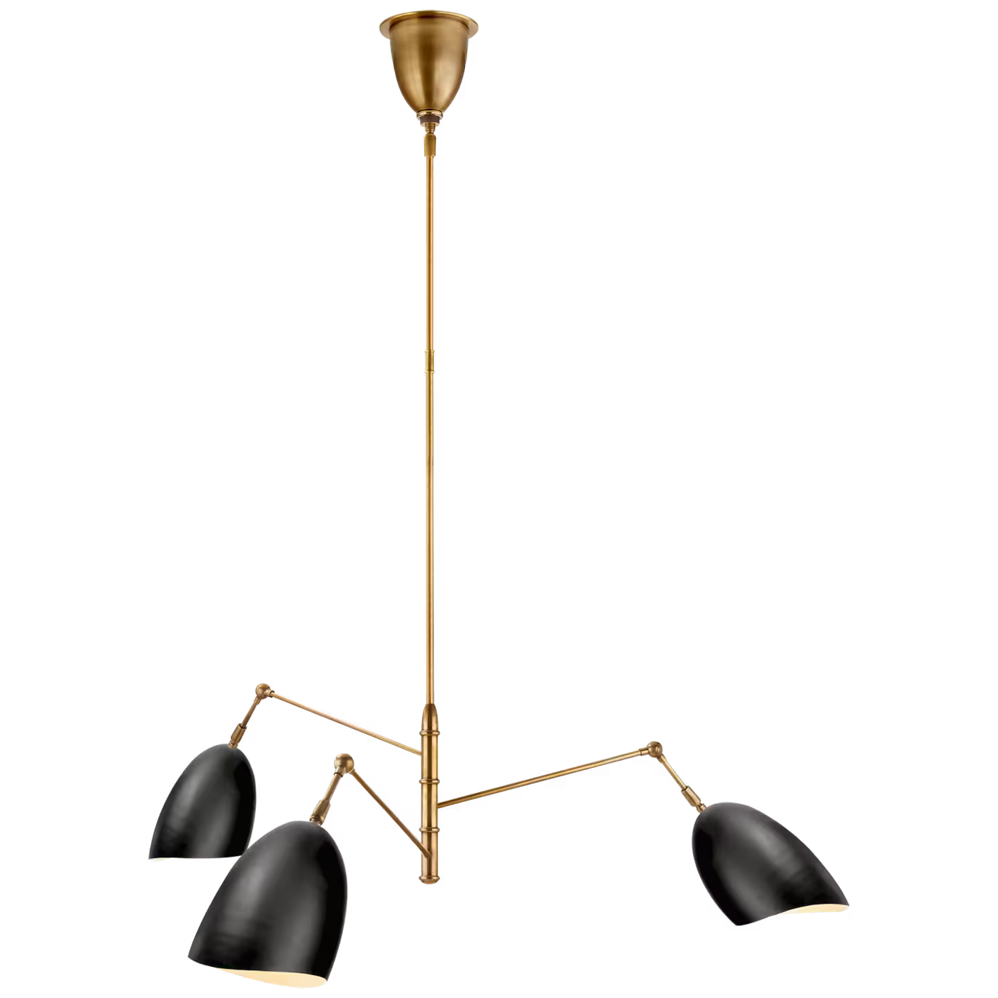 Sommerard Triple-Arm Chandelier in Hand-Rubbed Antique Brass