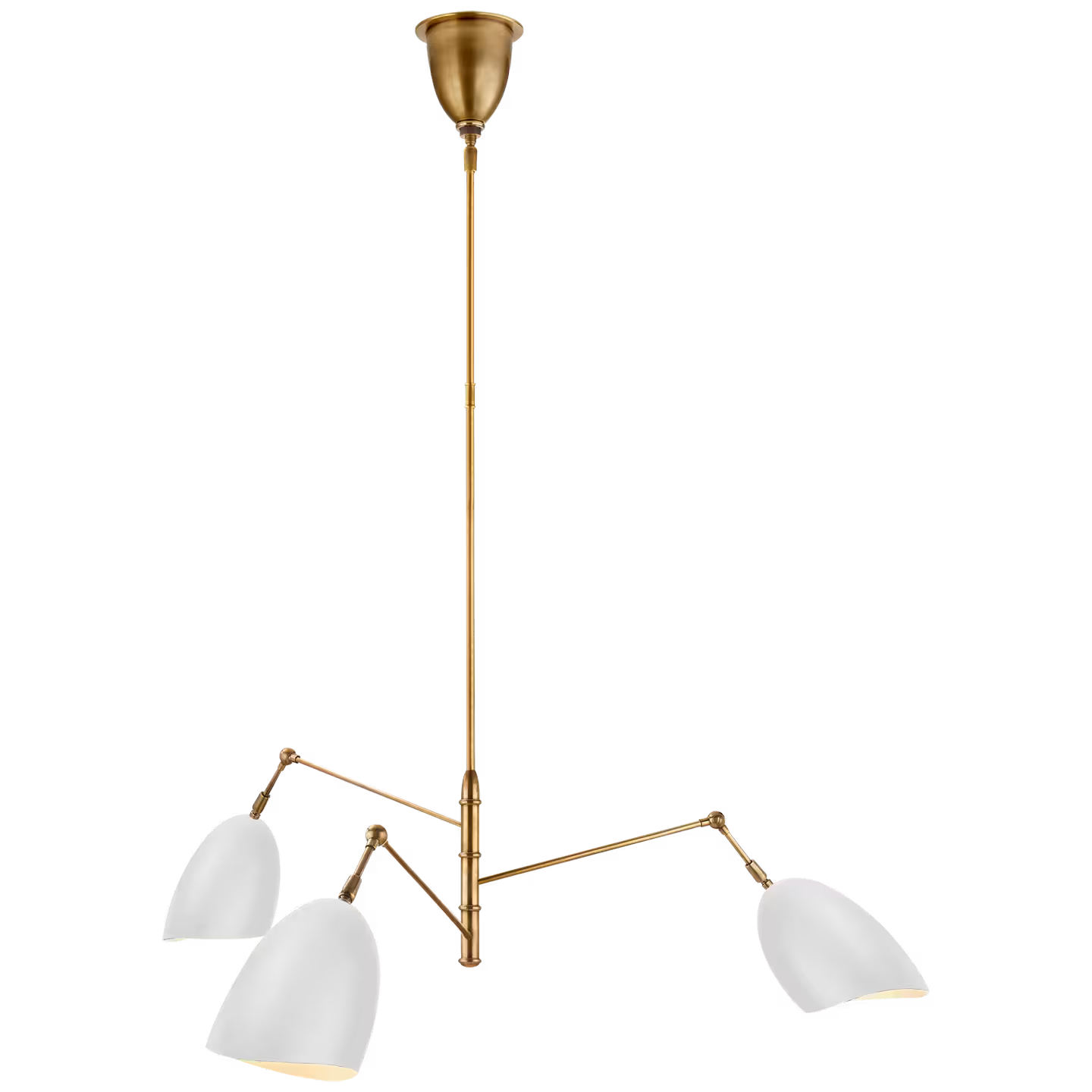 Sommerard Triple-Arm Chandelier in Hand-Rubbed Antique Brass