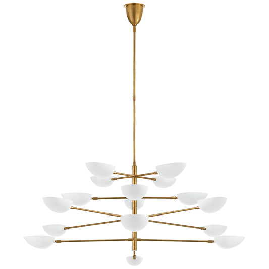 Graphic Grande Four-Tier Chandelier in Hand-Rubbed Antique Brass