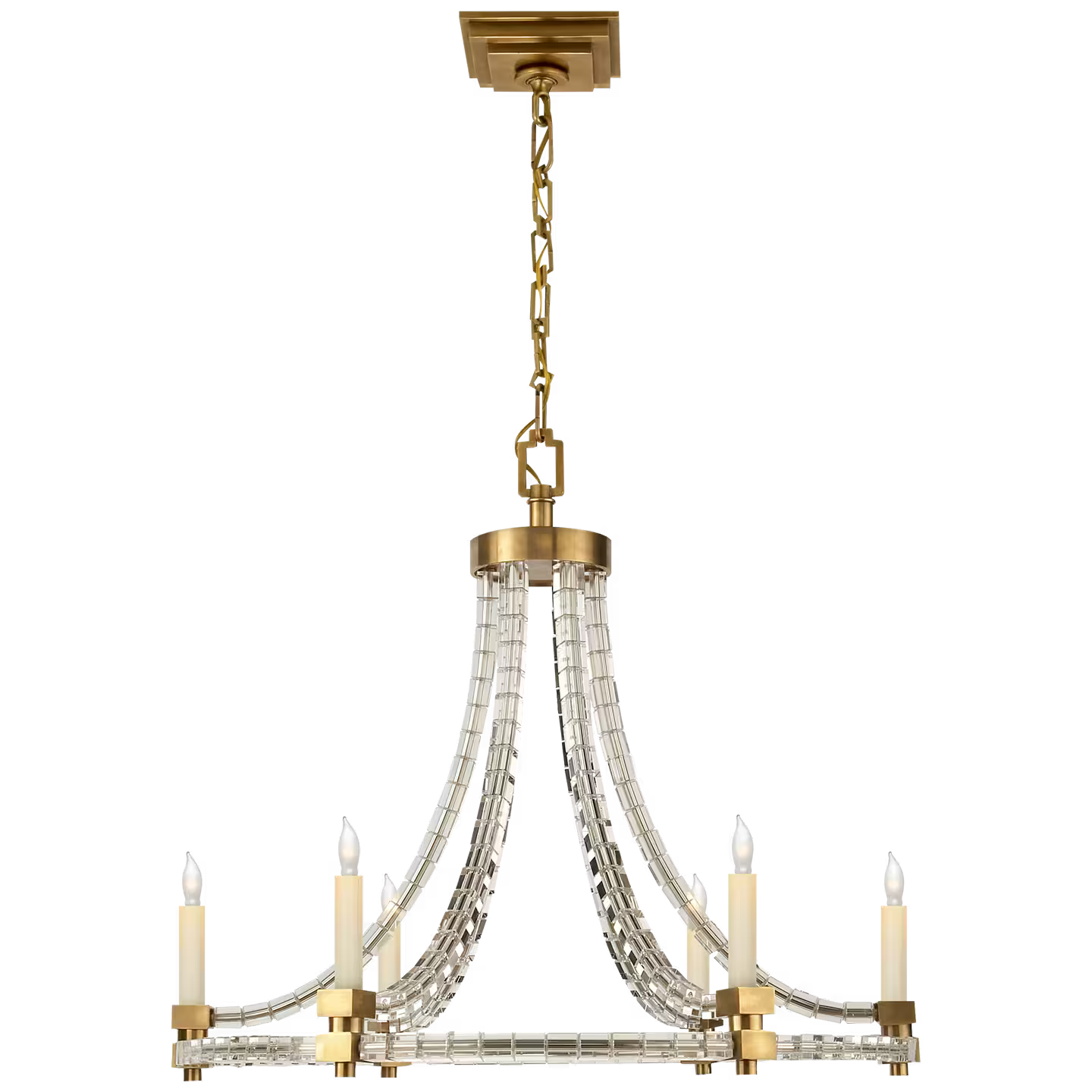 Crystal Cube Round Flatline Chandelier