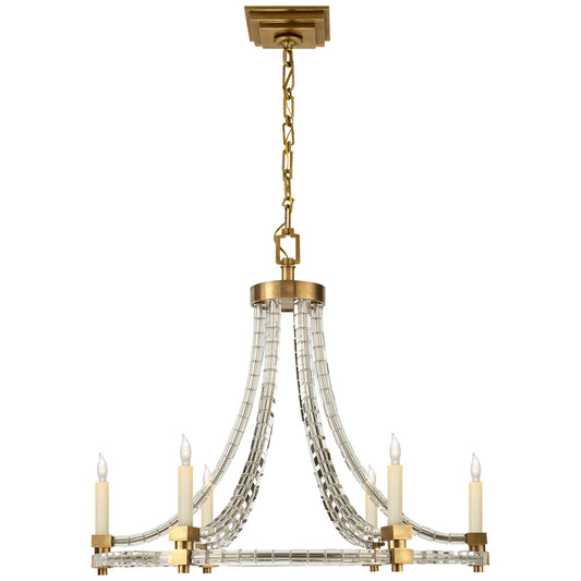 Crystal Cube Round Flatline Chandelier