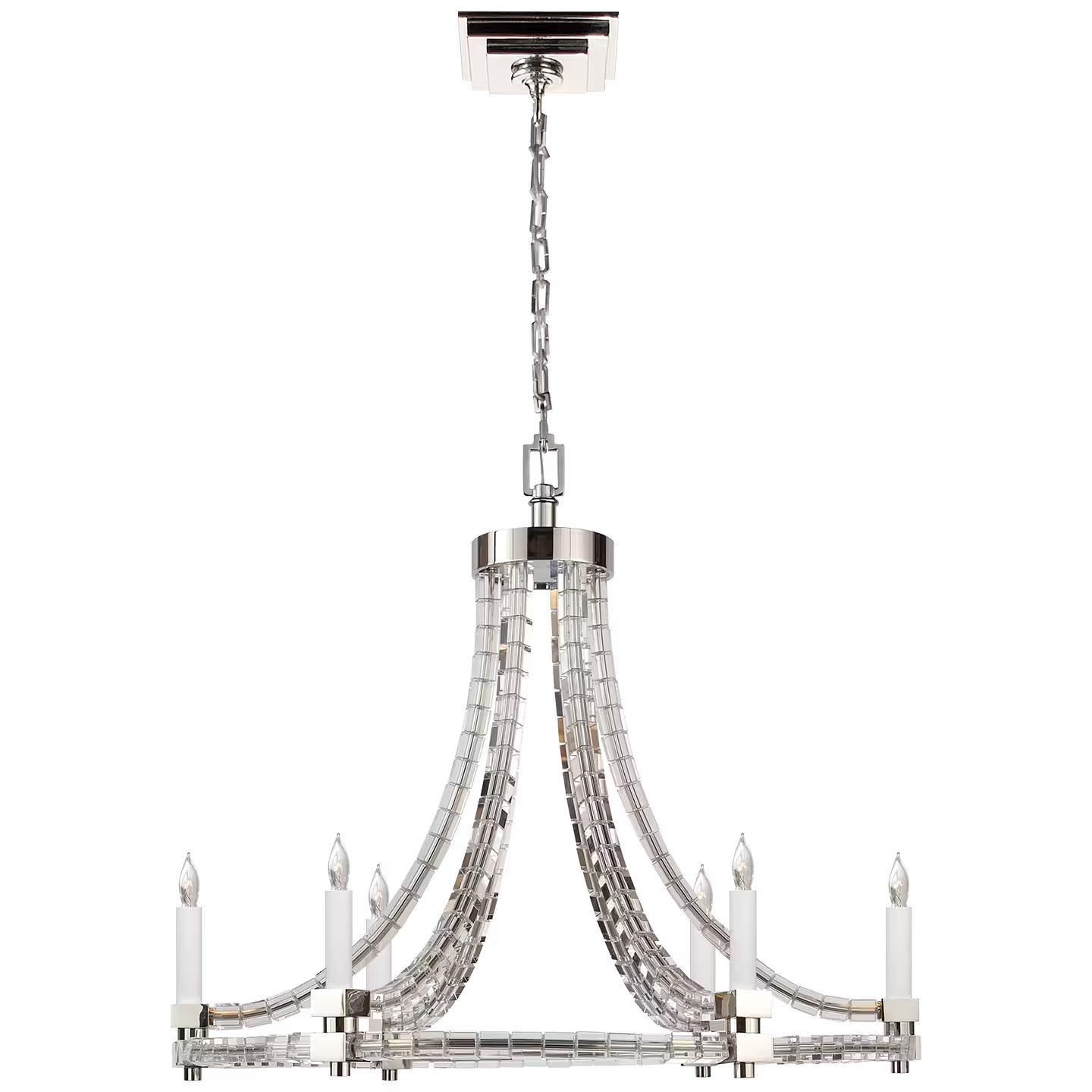 Crystal Cube Round Flatline Chandelier