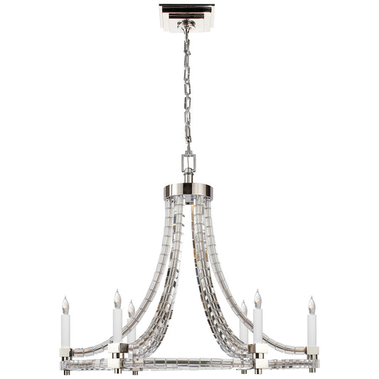Crystal Cube Round Flatline Chandelier