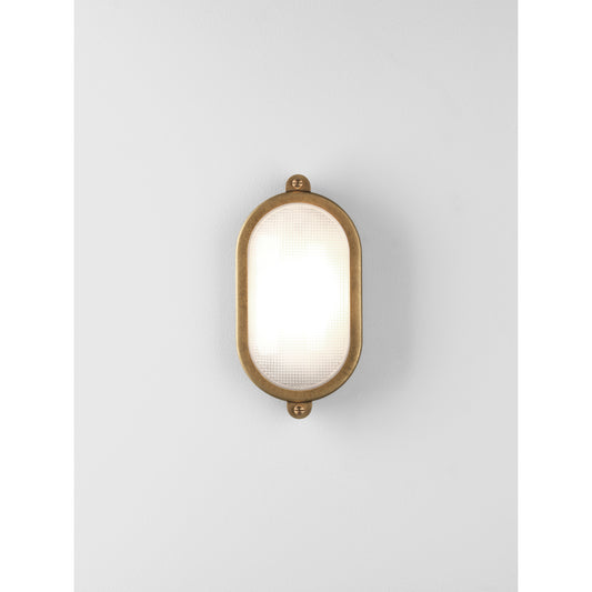 Malibu Coastal Oval Exterior Wall Light Antique Brass