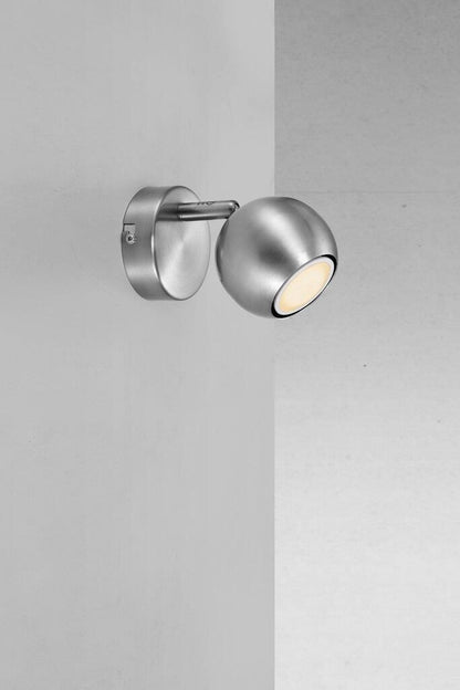Chicago LED Wall Spotlight Brushed Steel