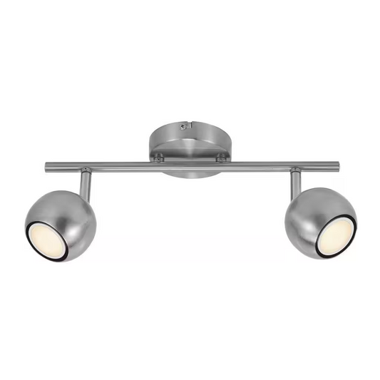 Chicago 2-Spot Ceiling Light Brushed Steel