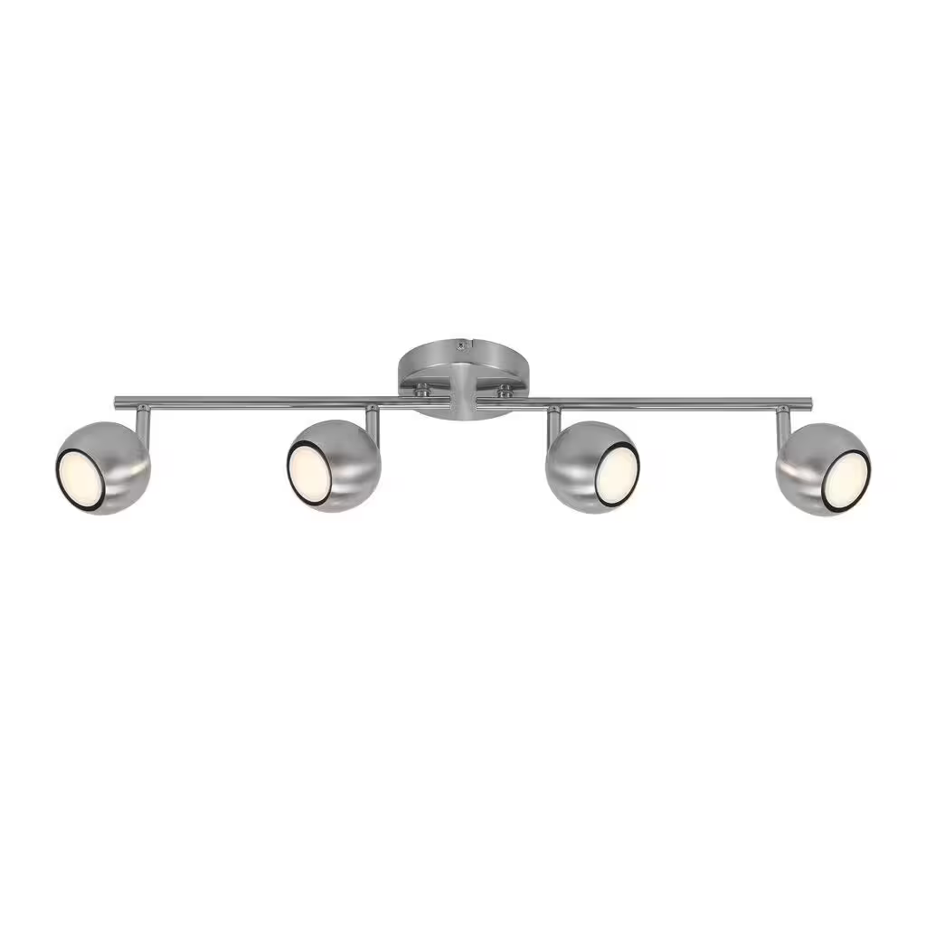 Chicago 4-Spot Bar Ceiling Light Brushed Steel