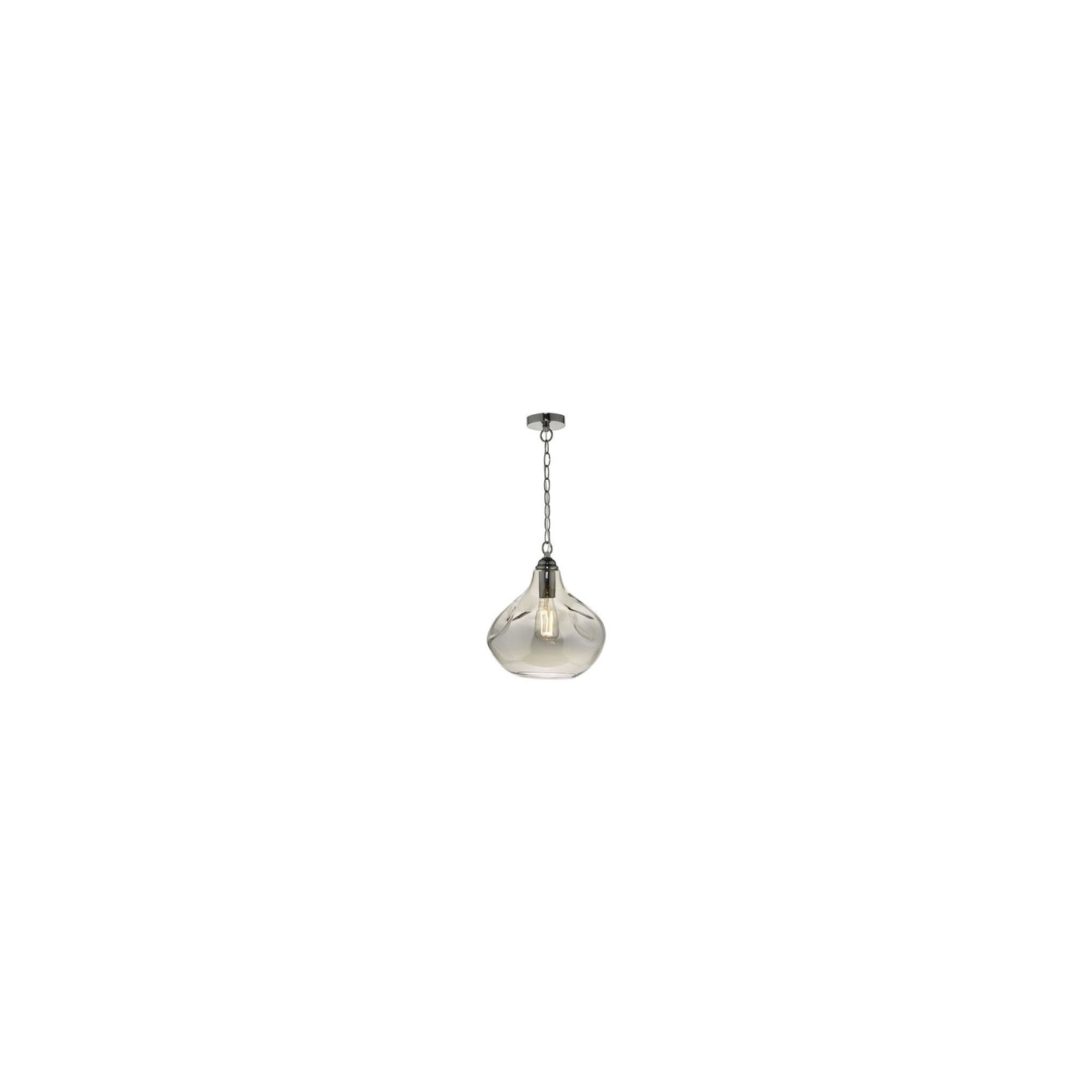 Esarosa 1-Light Pendant Black Chrome with Smoked Glass