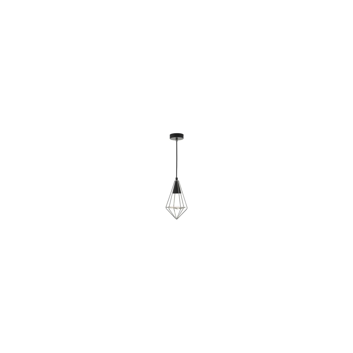 Gianni 1-Light Pendant Black, Polished Chrome & Glass