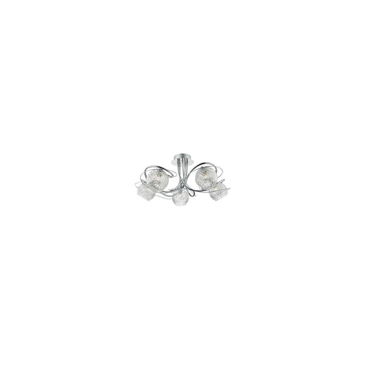 Rehan 5-Light Semi Flush Polished Chrome