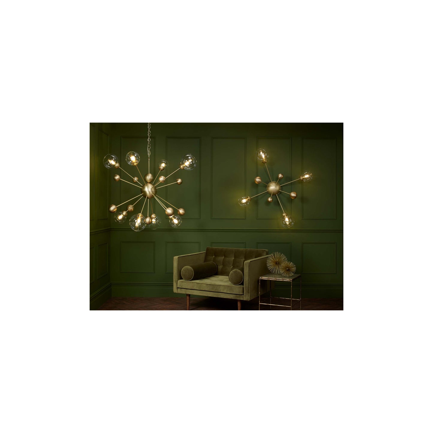 Cosmos 8-Light Horizontal Pendant Butter Brass