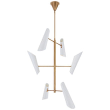 Franca Tall Pivoting Chandelier in Hand-Rubbed Antique Brass