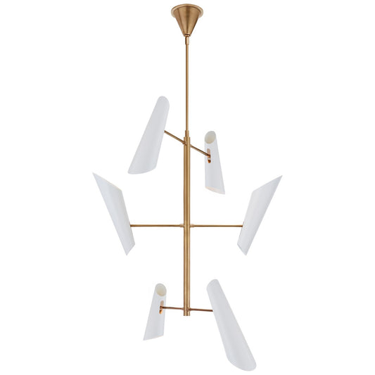 Franca Tall Pivoting Chandelier in Hand-Rubbed Antique Brass