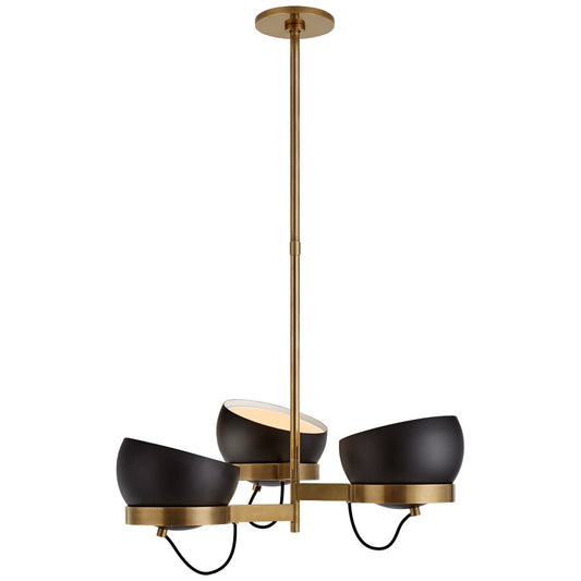 Lightwell Triple Chandelier in Soft Brass