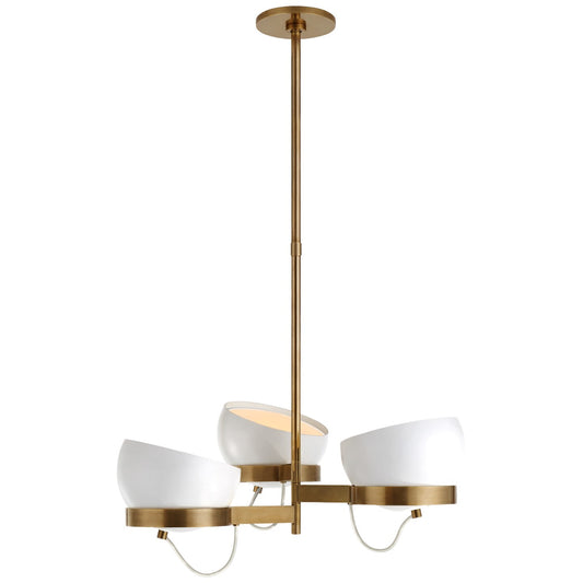 Lightwell Triple Chandelier in Soft Brass