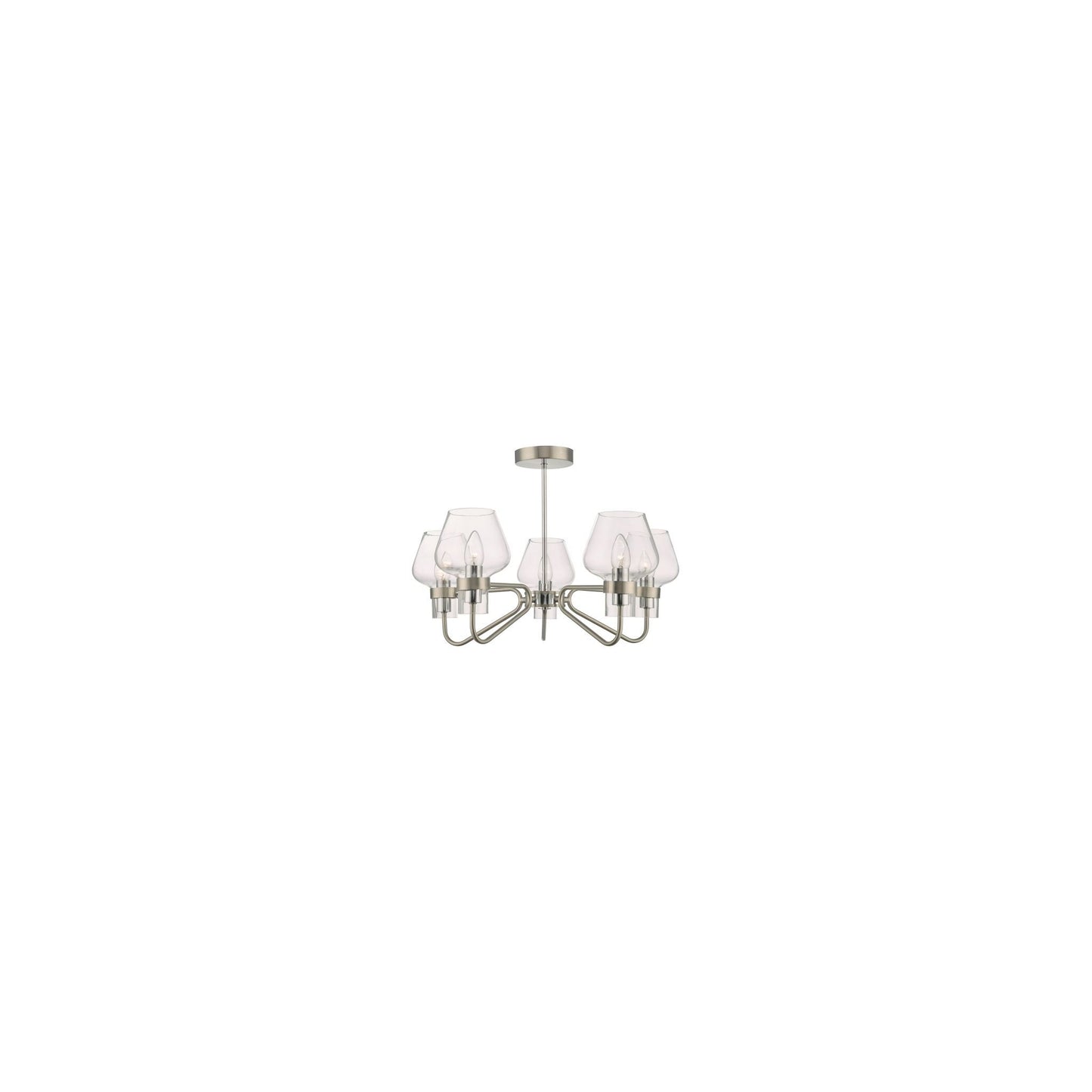 Keta 5 Light Chandelier Satin Chrome & Polished Chrome