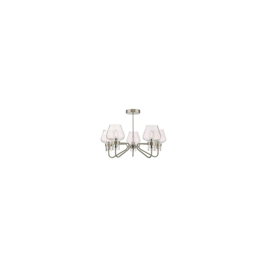 Keta 5 Light Chandelier Satin Chrome & Polished Chrome