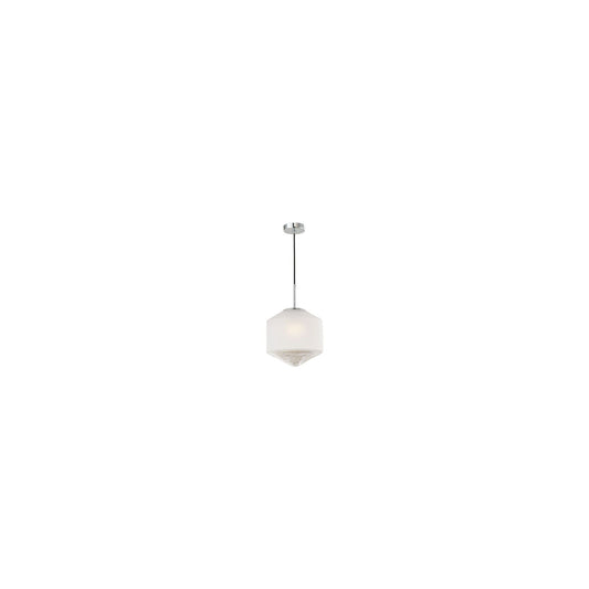 Nisha 1-Light Pendant Polished Chrome with Frosted/Clear Glass