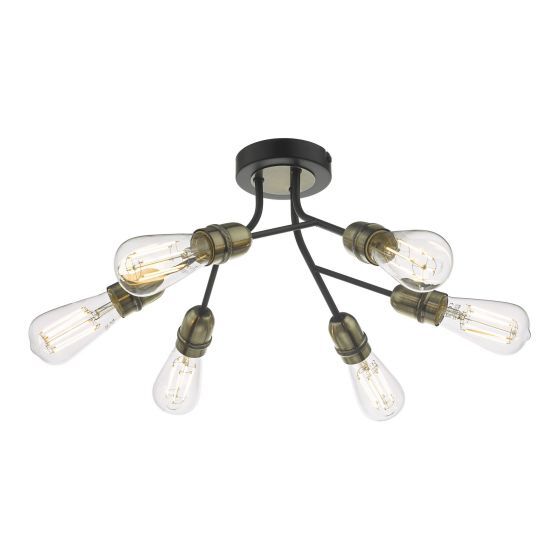 Dar Remy 6 Light Semi-Flush Ceiling Light