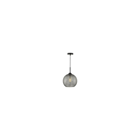 Soren 1-Light Pendant Black with Smoked Textured Glass
