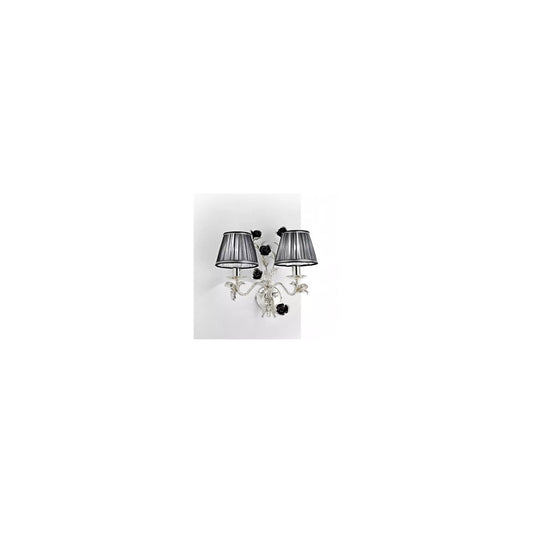 Paris Twin Wall Light Chrome with Flower Detail