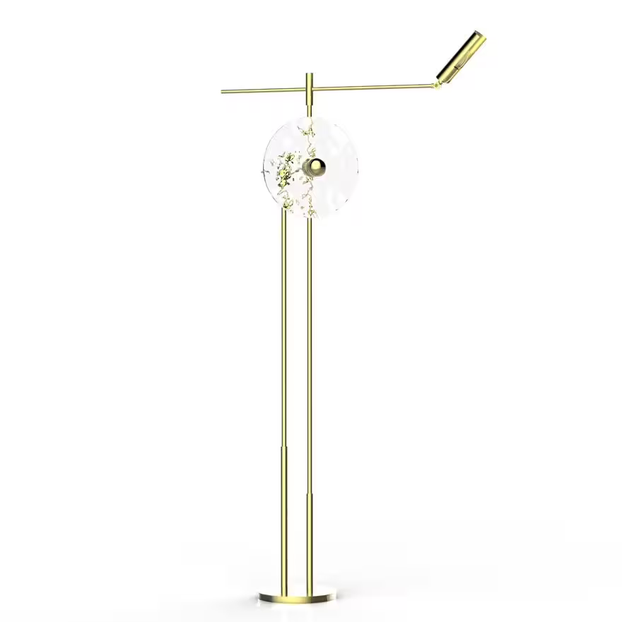 Marconi Floor Lamp Brushed Brass & Lacquer