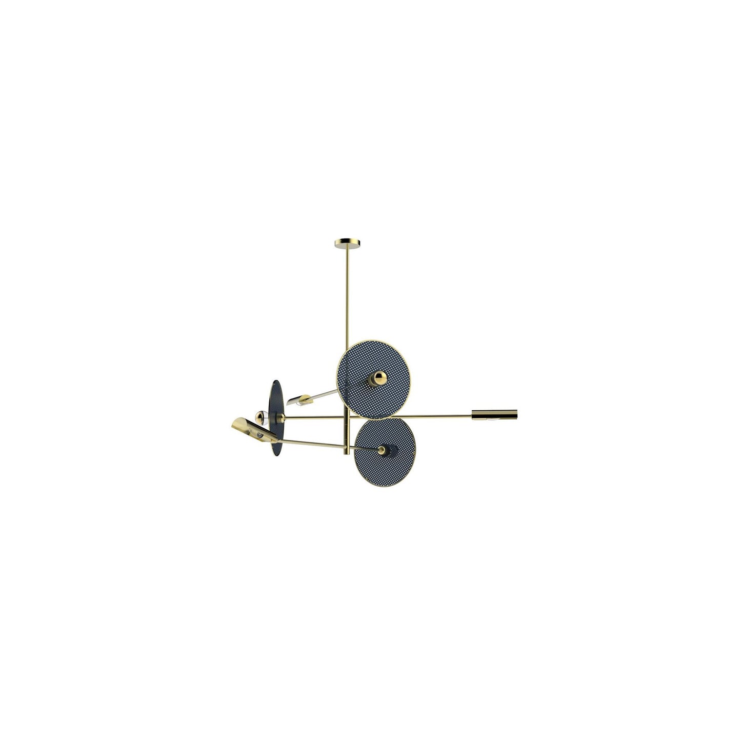 Marconi 6-Light Pendant Brushed Brass & Lacquer
