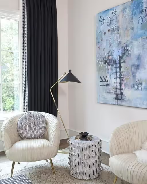 Mayotte Large Offset Floor Lamp in Hand-Rubbed Antique Brass