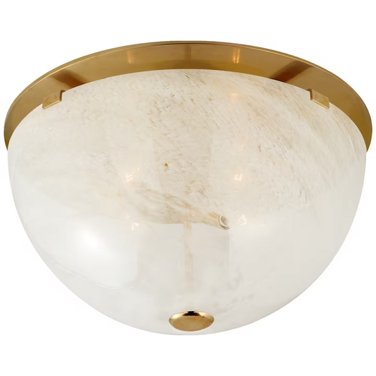 Serein Flush Mount with White Strie Glass